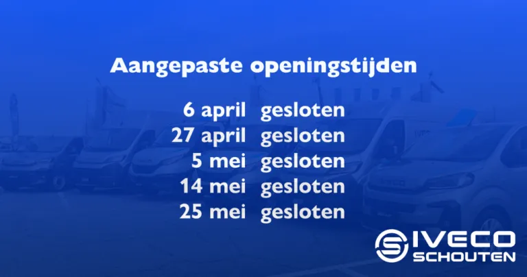 Aangepaste openingstijden