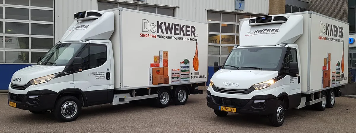 Twee IVECO Daily koelwagens voor De Kweker Levensmiddelengroothandel