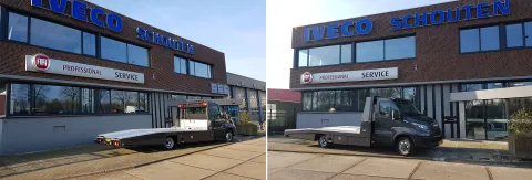 IVECO Daily oprijwagen met AirPro luchtvering afgeleverd aan Caravanaanbieden.nl