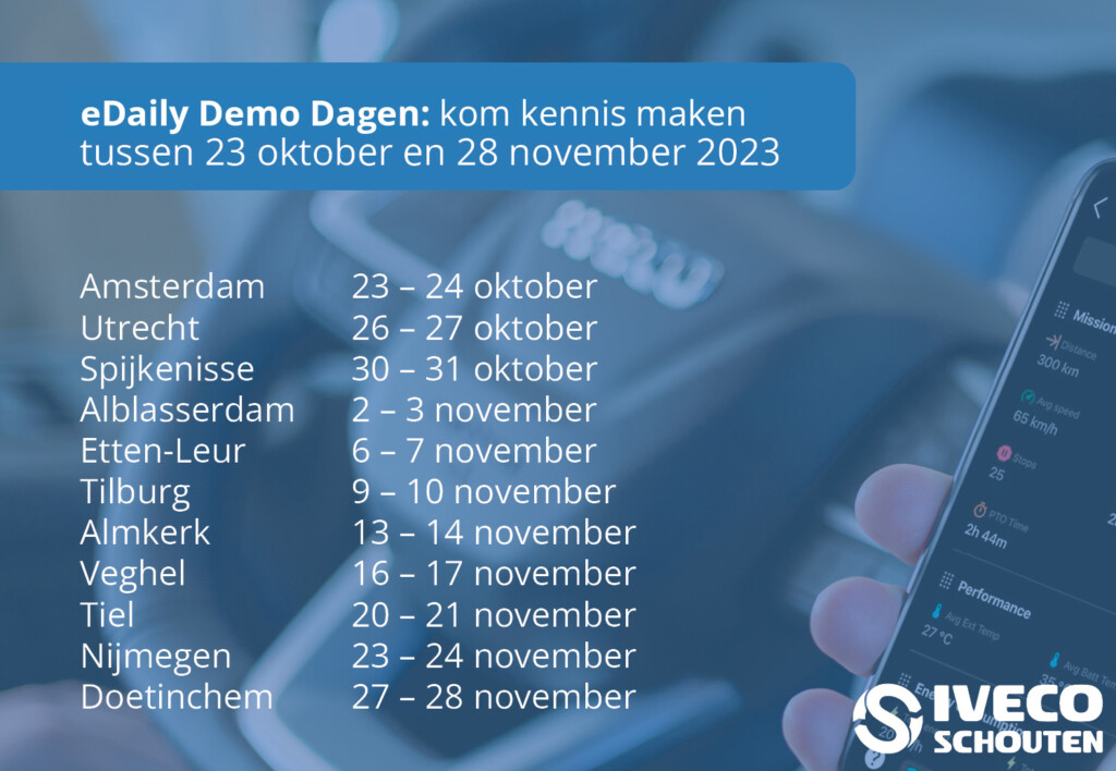 eDaily Demo Dagen planning vestigingen