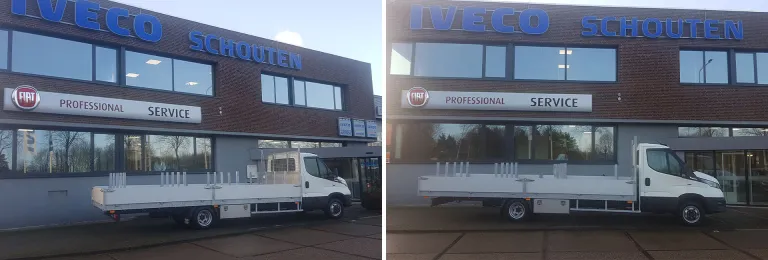 IVECO Daily met open laadbak voor Krommenhoek plastics BV