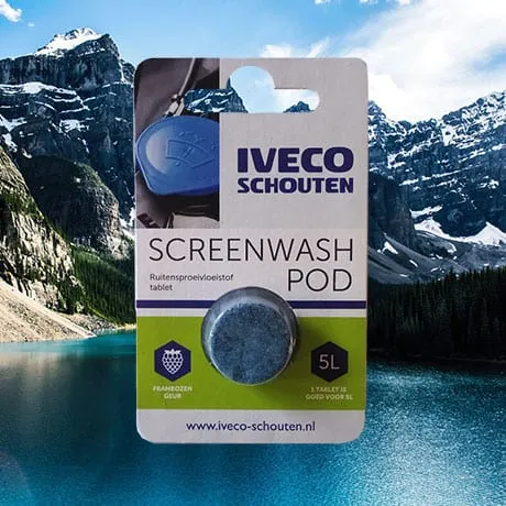 IVECO Schouten vermindert plastic afval met ruitenvloeistof-tabletten