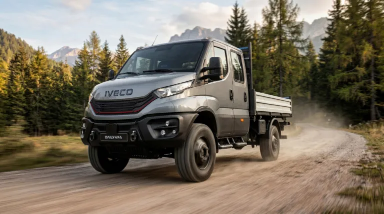 IVECO Daily 4x4 chassis-cabine in de bergen