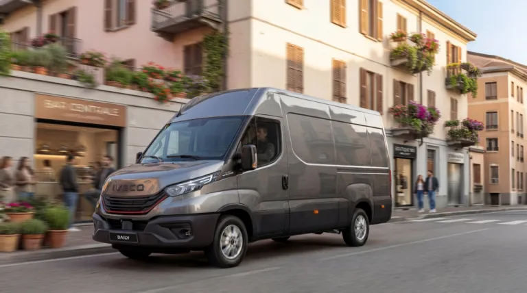 IVECO Daily bestelwagen in een winkelstraat