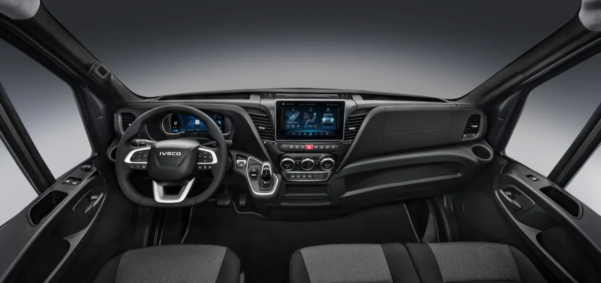 Cockpit van de IVECO eDaily met digitaal instrumentarium