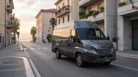 IVECO eDaily bestelwagen in een woonstraat