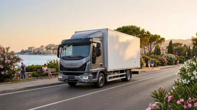 IVECO Eurocargo bakwagen langs de kust