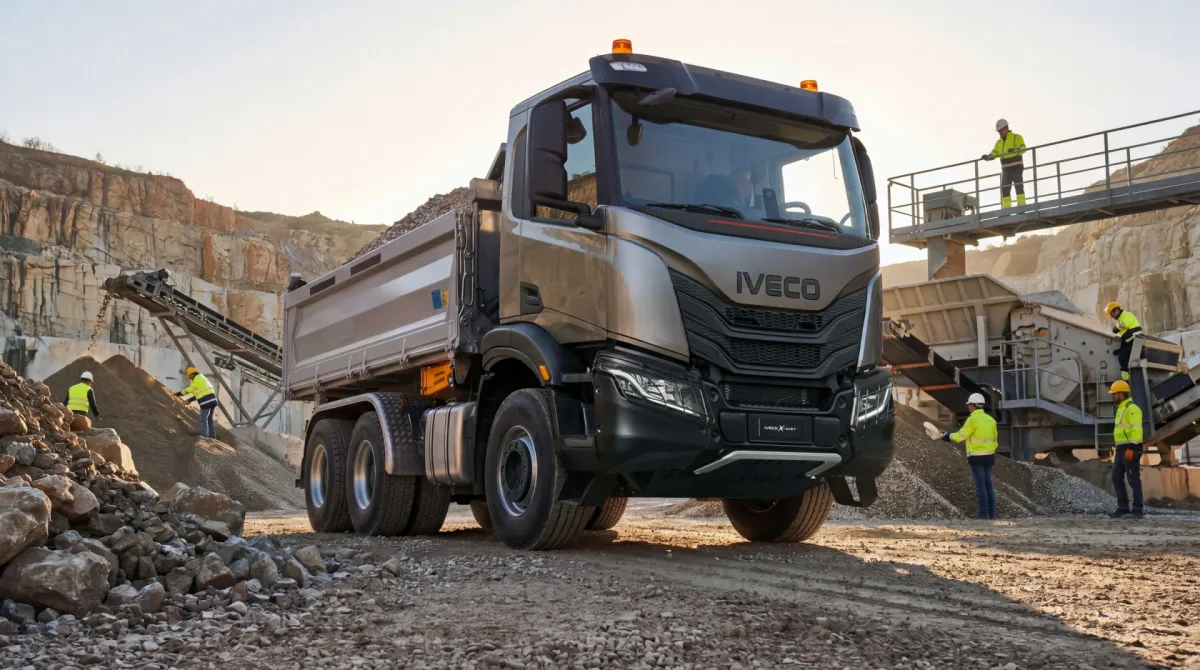 IVECO X-Way kipper in actie in een groeve