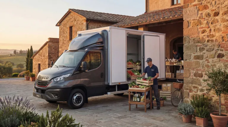 IVECO Daily bakwagen bij een streekwinkel