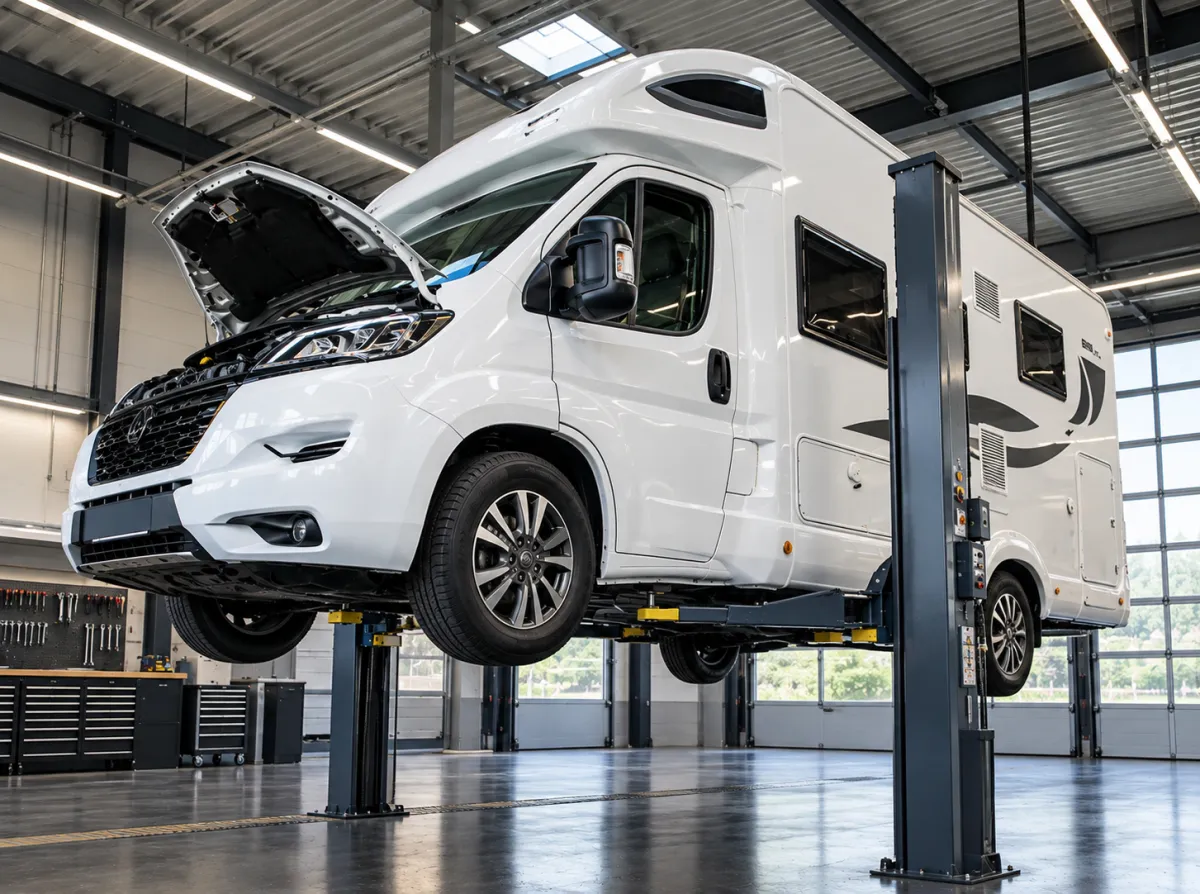 Camper in een garage